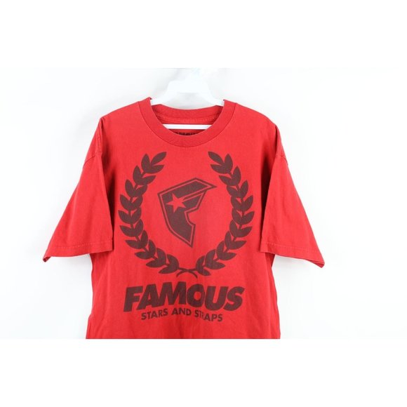 Vintage Famous Stars and Straps Mens Large Faded Spell Out Short Sleeve T-Shirt - Picture 2 of 9